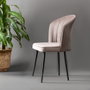 Hanah Home Juego de Sillas (4 Piezas) Cappuccino MDF con Patas Metálicas y Tapicería Poliéster - Elegancia Moderna para tu Hogar